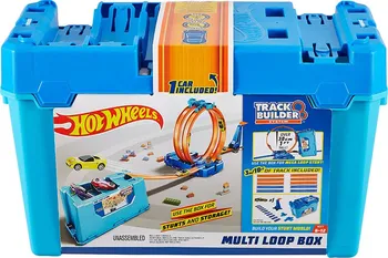 Set autodráh Mattel Hot Wheels FLK90 Track Builder Multi Loop Box