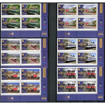 Poštovní známka (2018) MiNr. 2398 - 2403 ** - Isle of Man - 4-bl - 125 let elektrická dráha na ostrově Man (I); Europa: mosty