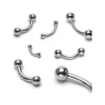 Piercing Piercingate Piercing do obočí POB00185 - Délka tyčky: 8 mm, Kuličky: 3 mm, Průměr tyčky: 1,2 mm