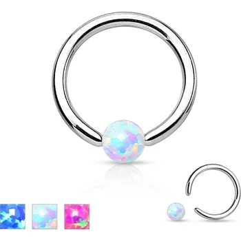 Piercing Piercingate Kruh s kuličkou PKR00074 - Barva/Motiv: Růžová, Průměr kroužku: 8 mm, Průměr tyčky: 1,2 mm