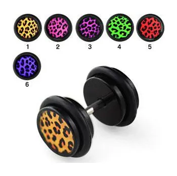 Piercing Piercingate Falešný piercing - leopardí motiv PFA00183 - Barva/Motiv: Fialová
