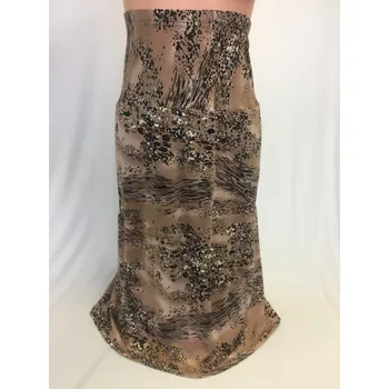 Dámská sukně Sukně zvířecí vzor JANINA, Barva Béžová, Velikost XL 44, Materiál 96% Viskoza 4% Lycra