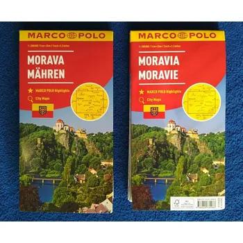 MORAVA skládací mapa 1:200 000 (aktuální mapa Moravy z roku 2016)