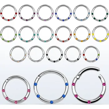 Piercing Piercingate Kruh barevný - segment PKR00097 - Barva/Motiv: Duhová, Průměr kroužku: 10 mm, Průměr tyčky: 1,2 mm