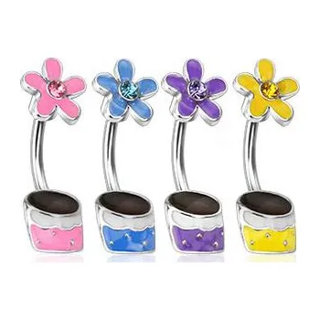 Piercing Piercingate Piercing do pupíku PBP00245 - Barva/Motiv: Tyrkysová