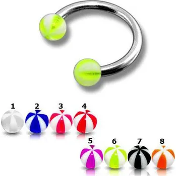 Piercing Piercingate Podkova s kuličkami PPO00067 - Barva/Motiv: Červená