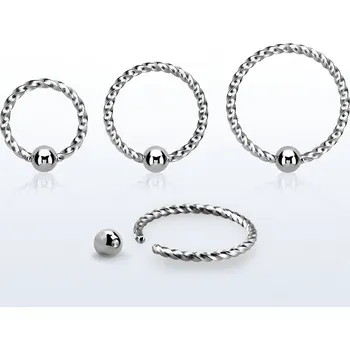 Piercing Piercingate Piercing kroužek PKR00099 - Průměr kroužku: 10 mm, Průměr tyčky: 1 mm