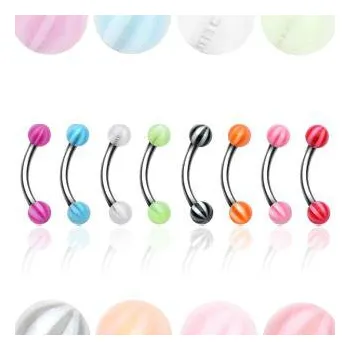 Piercing Piercingate Piercing do obočí POB00167 - Barva/Motiv: Modrá