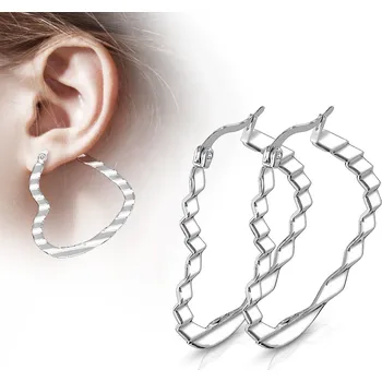 Náušnice Piercingate Náušnice srdíčka NAU00962 - Další rozměry: Průměr srdíčka: 50 mm, Průměr tyčky: 0,6 mm