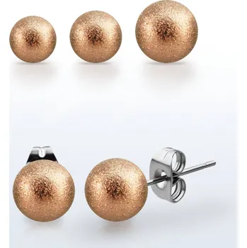 Piercing Piercingate Náušnice - kuličky NAU00956 - Barva/Motiv: Růžové zlato, Kuličky: 8 mm