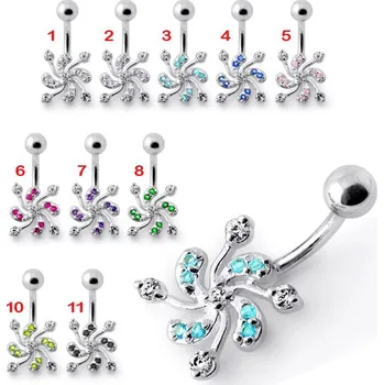 Piercing Piercingate Piercing do pupíku (stříbro 925/1000) PBP00257 - Materiál: Stříbro, Ryzost: 925/1000, Barva/Motiv: Růžová