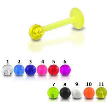 Piercing Piercingate Labreta s kuličkou PLA00168 - Barva/Motiv: Bílá, Délka tyčky: 8 mm, Průměr tyčky: 1,2 mm