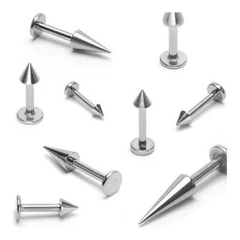 Piercing Piercingate Labreta s hrotem PLA00193 - Délka tyčky: 8 mm, Hroty: 5 mm, Průměr tyčky: 1,6 mm