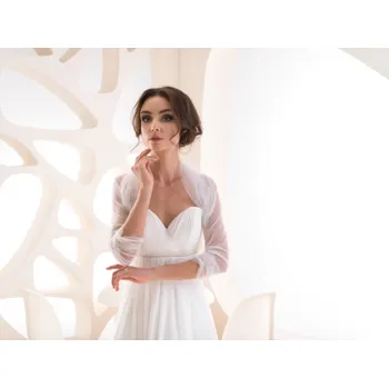 Bolerko Svatební bolerko se zdobeným rukávem - bílá - 36/38 + doprava zdarma