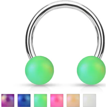 Piercing Piercingate Podkova s kuličkami PPO00091 - Barva/Motiv: Bílá, Kuličky: 4 mm, Průměr podkovy: 10 mm, Průměr tyčky: 1,2 mm