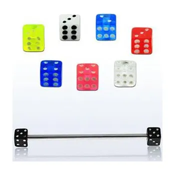 Piercing Piercingate Industrial piercing PIN00019 - Barva/Motiv: Zelená, Délka tyčky: 35 mm, Průměr tyčky: 1,6 mm