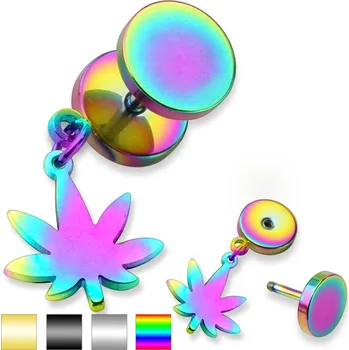 Piercing Piercingate Falešný piercing - marihuana PFA00265 - Barva/Motiv: Stříbrná
