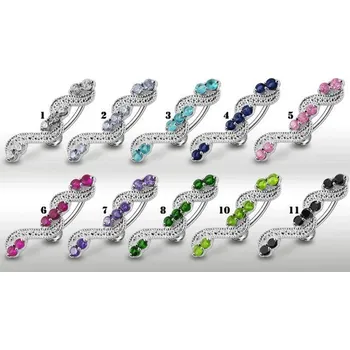 Piercing Piercingate Piercing do pupíku PBP00255 - Materiál: Stříbro, Ryzost: 925/1000, Barva/Motiv: Tyrkysová