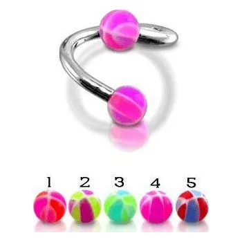 Piercing Piercingate Spirála s kuličkami PSP00063 - Barva/Motiv: 3
