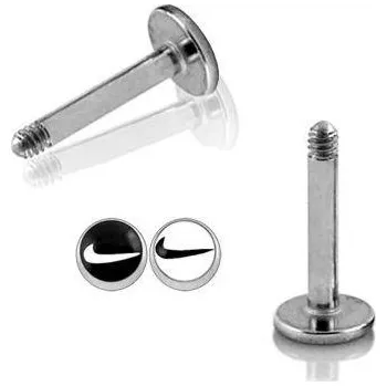 Piercing Piercingate Labreta se symbolem "Nike" PLA00151 - Barva/Motiv: Bílá