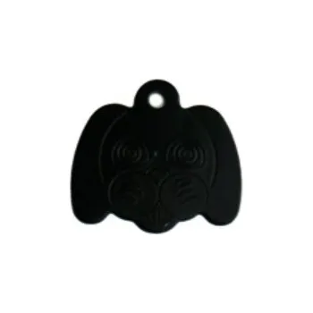 psí známka Gravon Známka pro psa ve tvaru psí hlavy - černá + možnost rytí