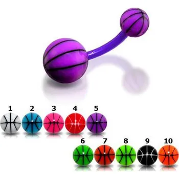 Piercing Piercingate Piercing do pupíku PBK00132 - Barva/Motiv: Světle zelená