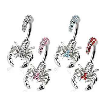 Piercing Piercingate Piercing do pupíku - štír PBP00011 - Barva/Motiv: Tyrkysová