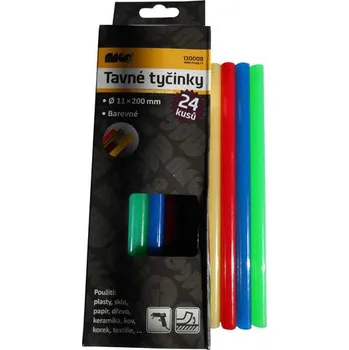 Příslušenství k nářadí Magg 130008 tavné lepící tyčinky barevné 11 x 200 mm 24 ks