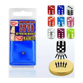 Piercing Piercingate Falešný piercing - magnetická kostka PFA00172 - Barva/Motiv: Černá