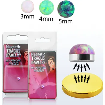 Piercing Piercingate Falešný piercing PFA00291 - Barva/Motiv: Zelená, Kuličky: 3 mm