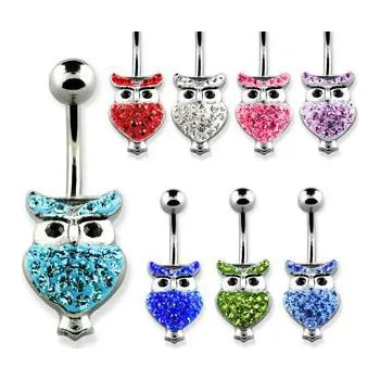 Piercing Piercingate Piercing do pupíku - sova PBV00466 - Barva/Motiv: Fialová