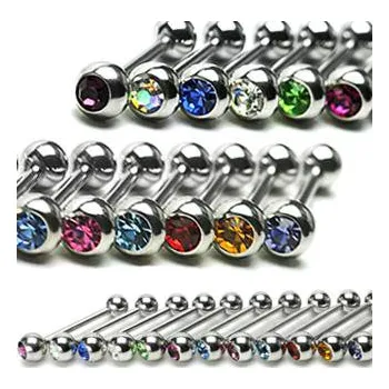 Piercing Piercingate Piercing do jazyka PCI00045 - Barva/Motiv: Čirá, Délka tyčky: 16 mm, Kuličky: 6 mm, Průměr tyčky: 1,6 mm