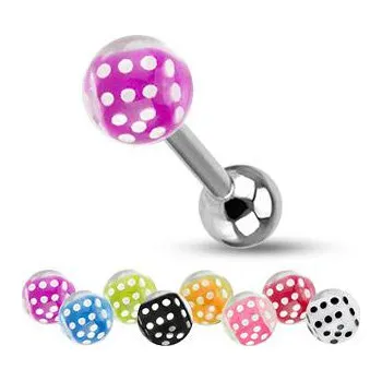 Piercing Piercingate Piercing do jazyka - zalitá kostka PCI00240 - Barva/Motiv: Modrá