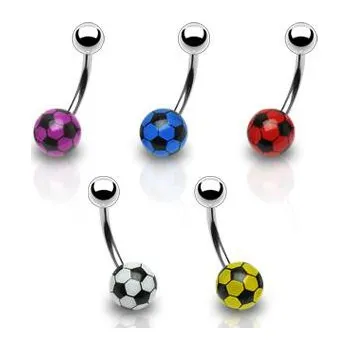 Piercing Piercingate Piercing do pupíku PBK00057 - Barva/Motiv: Červená