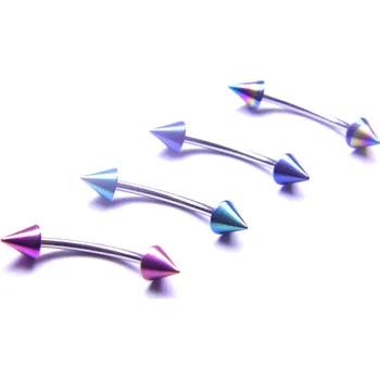 Piercing Piercingate Banánek s eloxovanými hroty POB00121 - Barva/Motiv: Zelená, Délka tyčky: 10 mm, Hroty: 3 mm, Průměr tyčky: 1,2 mm