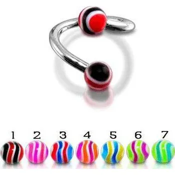 Piercing Piercingate Spirála s kuličkami PSP00061 - Barva/Motiv: 5