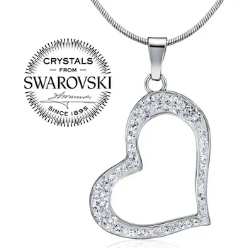 Šperk stříbrný přívěsek srdce se Swarovski® Crystals SILVEGOB16086
