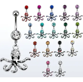 Piercing Piercingate Piercing do pupíku - chobotnice PBV00549 - Barva/Motiv: Růžová