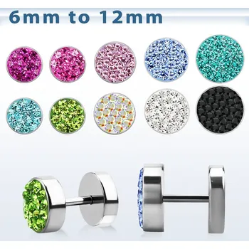 Piercing Piercingate Falešný piercing s kamínky PFA00258 - Další rozměry: Velikost placky: 8 mm, Barva/Motiv: Tyrkysová, Délka tyčky: 6 mm, Průměr tyčky: 1,2 mm