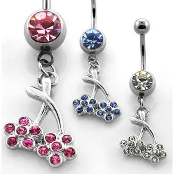 Piercing Piercingate Banánek s kytičkami PBV00418 - Barva/Motiv: Černá