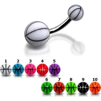 Piercing Piercingate Piercing do pupíku PBK00153 - Barva/Motiv: Červená