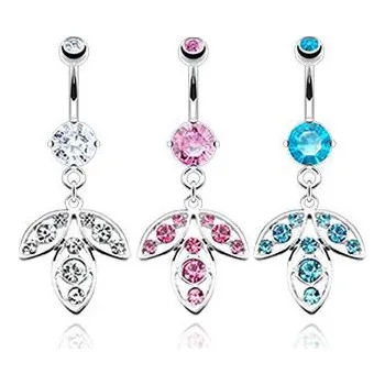 Piercing Piercingate Piercing do pupíku - lístek PBV00468 - Barva/Motiv: Tyrkysová