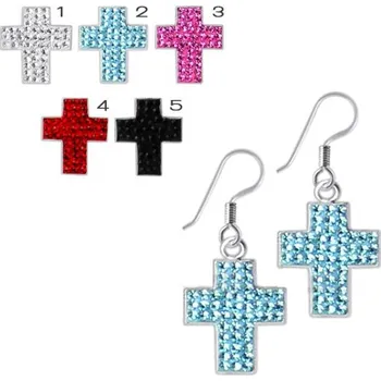 Piercing Piercingate Náušnice - kříže NAU00876 - Barva/Motiv: Tyrkysová