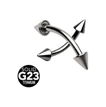 Piercing Piercingate Banánek s hroty POB00133 - Délka tyčky: 8 mm, Hroty: 4 mm, Průměr tyčky: 1,6 mm