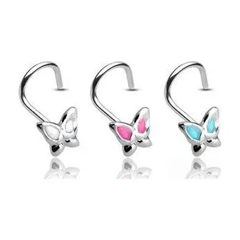 Piercing Piercingate Piercing do nosu (stříbro 925/1000) PNO00158 - Materiál: Stříbro, Ryzost: 925/1000, Barva/Motiv: Tyrkysová