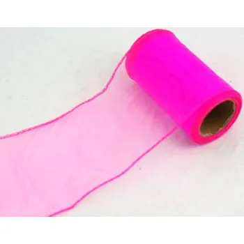 Stuha Organza stuha 10 cm/ 9m - sytě růžová