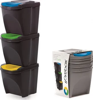 Odpadkový koš Prosperplast 3 x 20 l Koš na tříděný odpad Sortibox