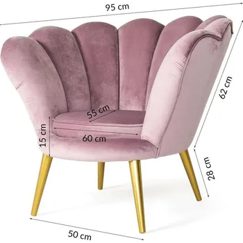 Křeslo MAMBA křeslo Tristan sametově růžová/zlatá