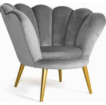 Křeslo MAMBA křeslo Tristan sametově šedá/zlatá
