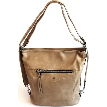 Hnědá kabelka na rameno a batoh ROMINA & CO D64